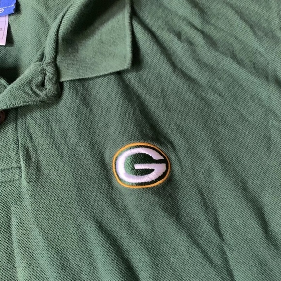 Vintage NFL Reebok Green Bay Packers Mens Green Polo Shirt Size XL - Picture 7 of 7